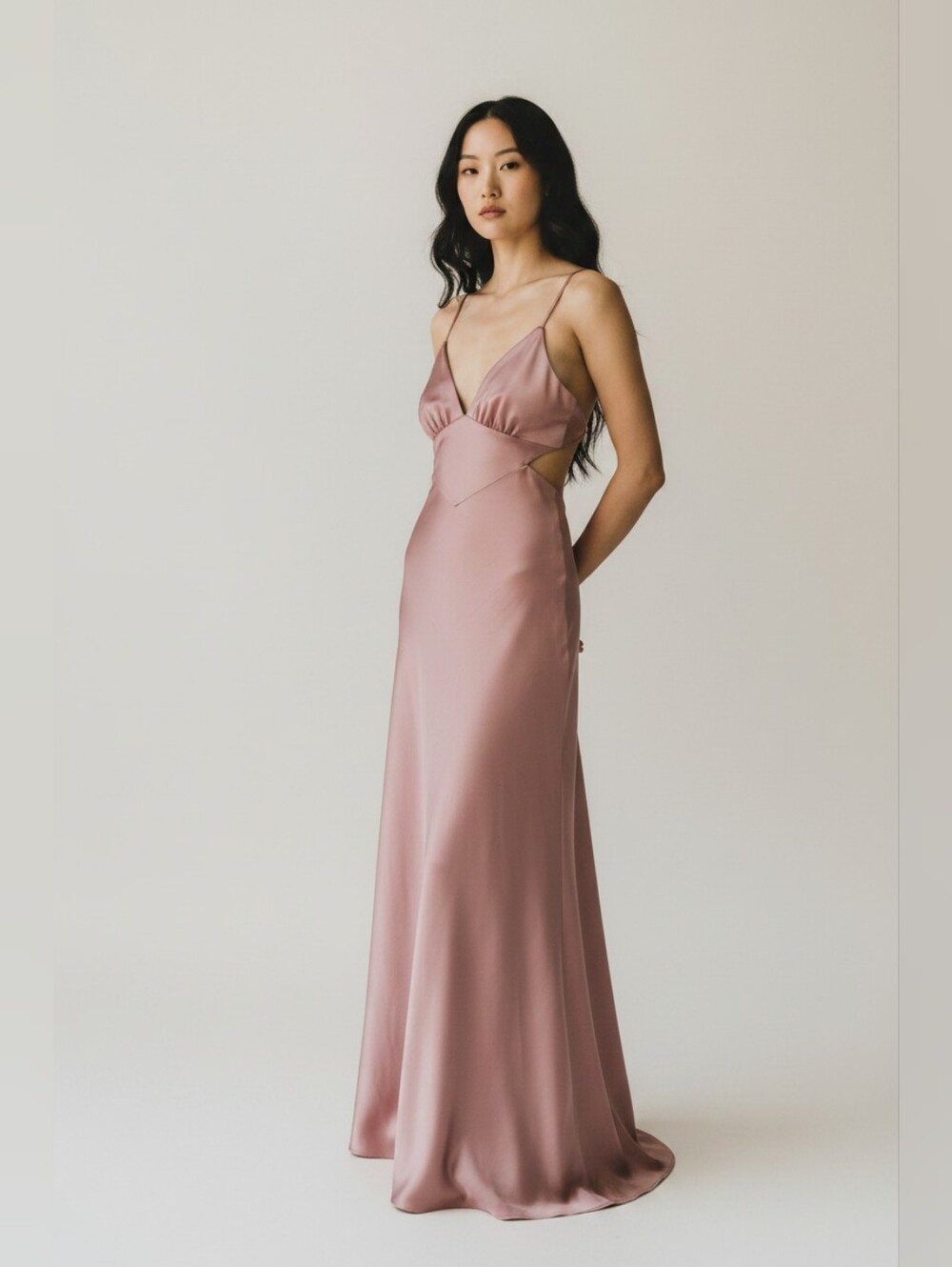 Lulus Satin Rose Pink Backless Slip Dress with Spaghetti Straps